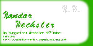 nandor wechsler business card